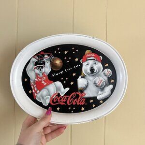 Coca-Cola Polar Bears Tray "Always Coca-Cola" Basketball Baseball Bears Vintage